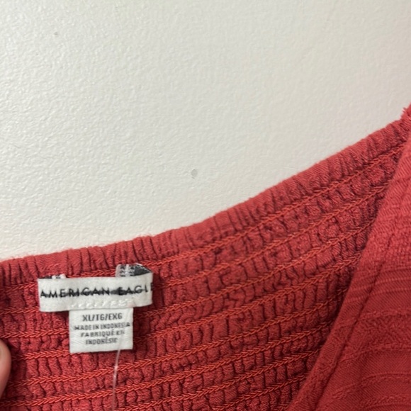 American Eagle Outfitters Red orange Smocked Tiered Camisole - Picture 2 of 2